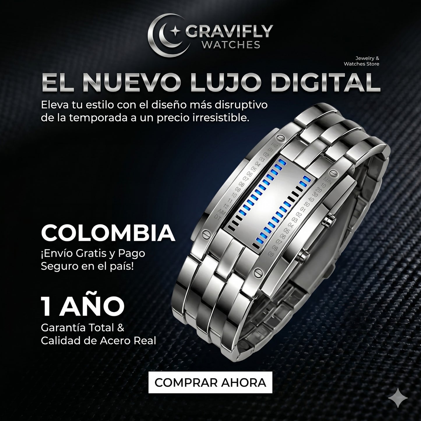 Reloj Binario Digital Hombre Tecnología