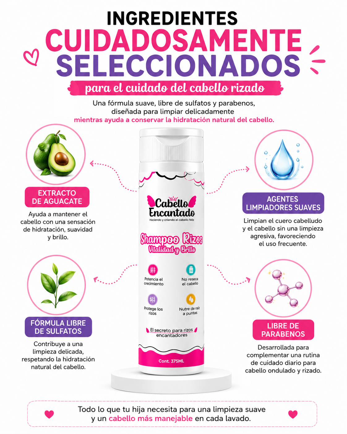 Shampoo -Cabello Encantado- Rizado