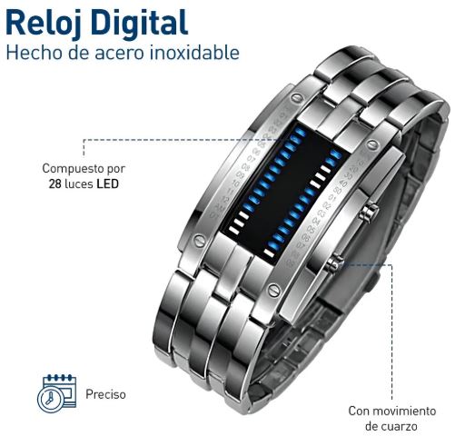 Reloj Binario Digital Hombre Tecnología